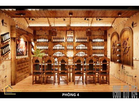 thi công hầm rượu nhà hàng GÒ CÔNG -Q8