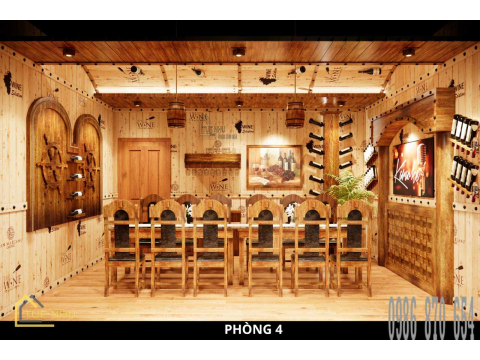 thi công hầm rượu nhà hàng GÒ CÔNG -Q8