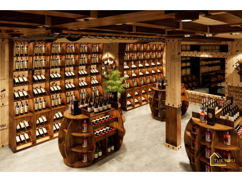 Thi công showrooms rượu vang Anh Tuân -Hà Nội