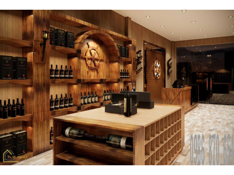 Thi công showrooms rượu vang Anh Tuân -Hà Nội